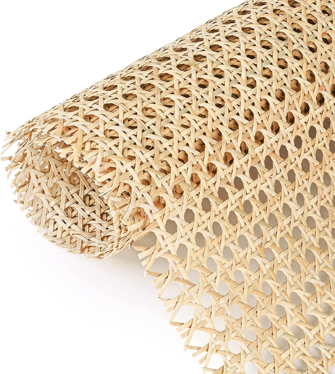 24" Width X 3.3 Feet Cane Rattan Webbing Roll for Caning Projects, Cane Webbing Sheet, Natural Pre-Woven Open Mesh Cane for Furniture Chair Cabinet Ceiling Bed Door